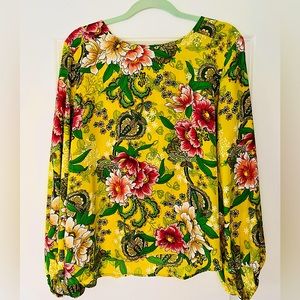 Ann Taylor Loft Long Sleeve Floral Blouse | Size M